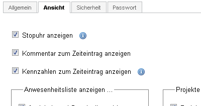 Einstellungen für die Online Zeiterfassung