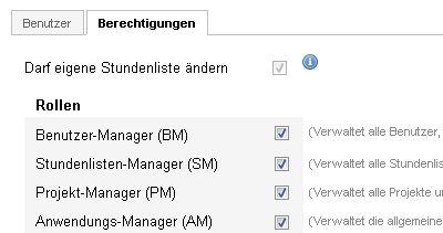 Bentuzer-Rechte und Benutzerrollen