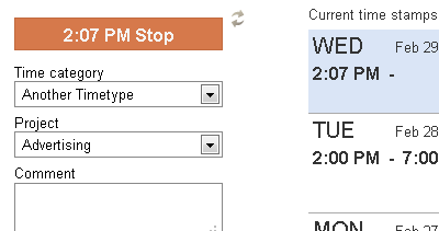 Online time tracking by the web