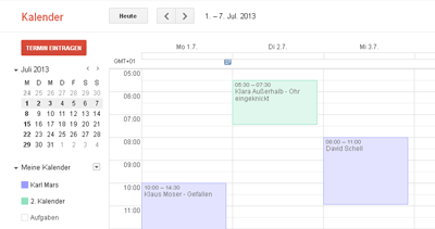 iCalendar-Daten aus Google Kalender importieren